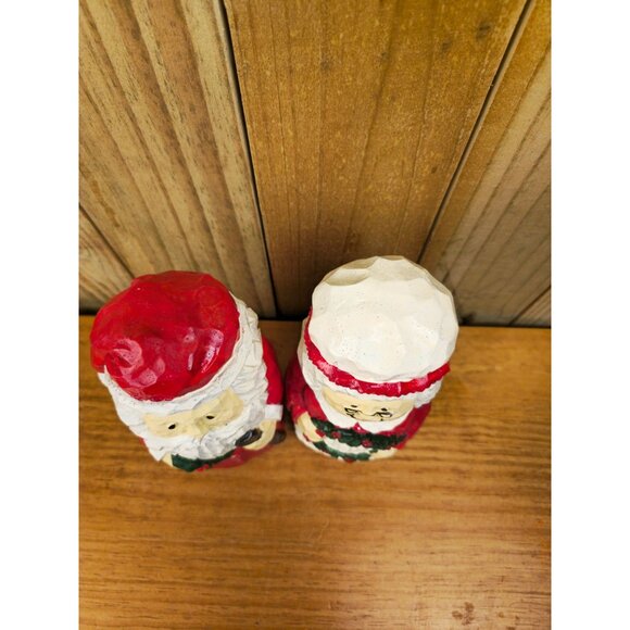 Vintage Hand Carved Santa and Mrs. Claus Figurines - Picture 7 of 11